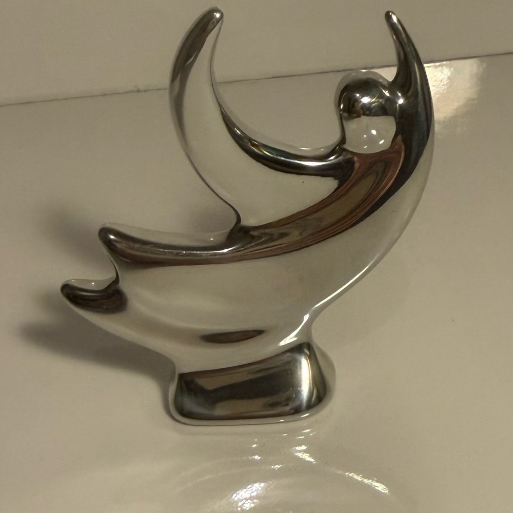 Hoselton Aluminum Abstract Dancer sculpture 3 1/2" tall light scratches